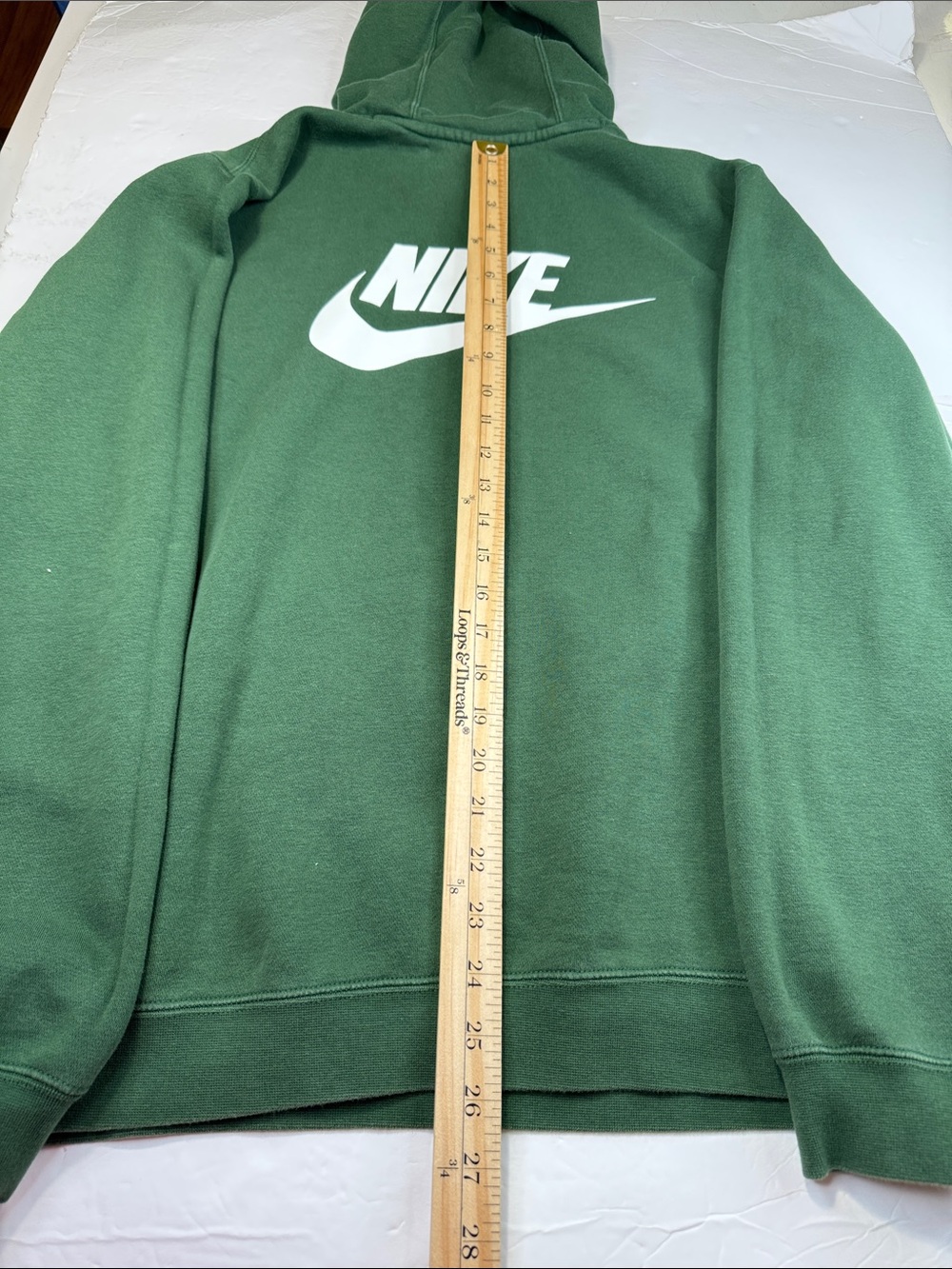Nike x Stranger Hoodie Men's Large Green Cotton Hawkins Phys Ed Pullover Stretch - Picture 9 of 11